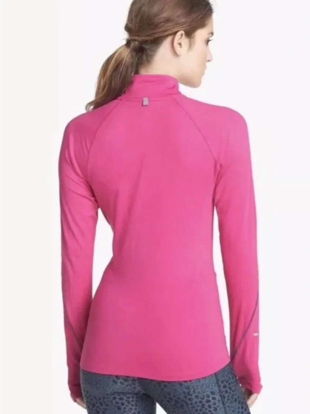 Nike Women's Hot Pink Long-Sleeve Half-Zip Performance Top